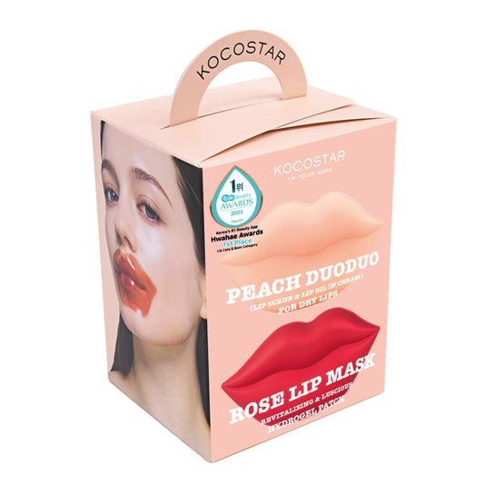 Lip Care Gift Set (Peach Lip DUODUO + Rose Lip Mask)
