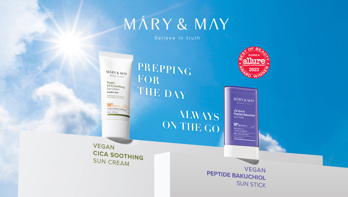 CICA Soothing Sun Cream+Vegan Peptide Bakuchiol Sun Stick Duo Set (50ml+18g)