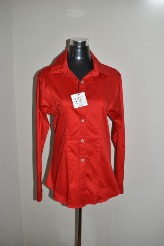 Button Blouse Red