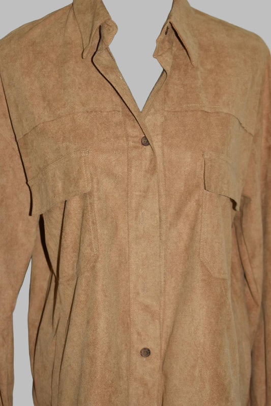 Tan Suede Western Shirt