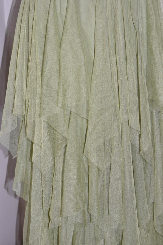 Mint Meadow Asymmetric Skirt