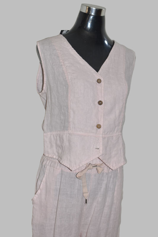 Soft Pink Linen Vest