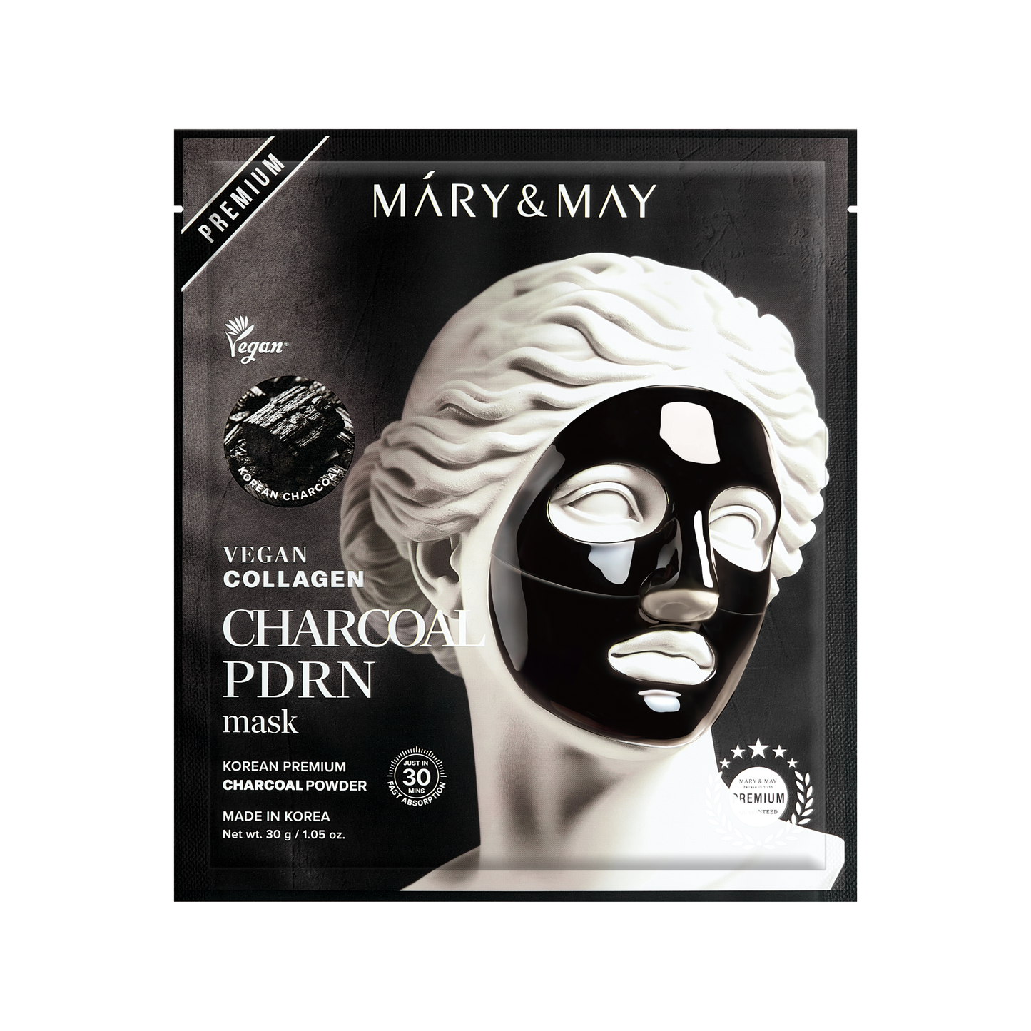 VEGAN COLLAGEN CHARCOAL PDRN MASK (30G X4)