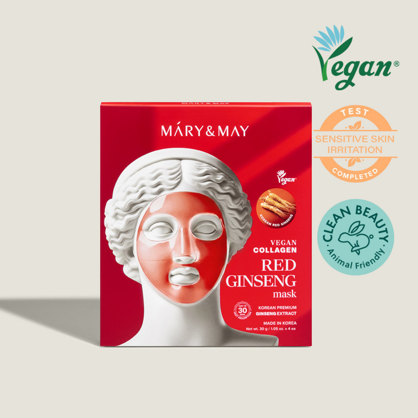 VEGAN COLLAGEN RED GINSENG MASK (SINGLE)