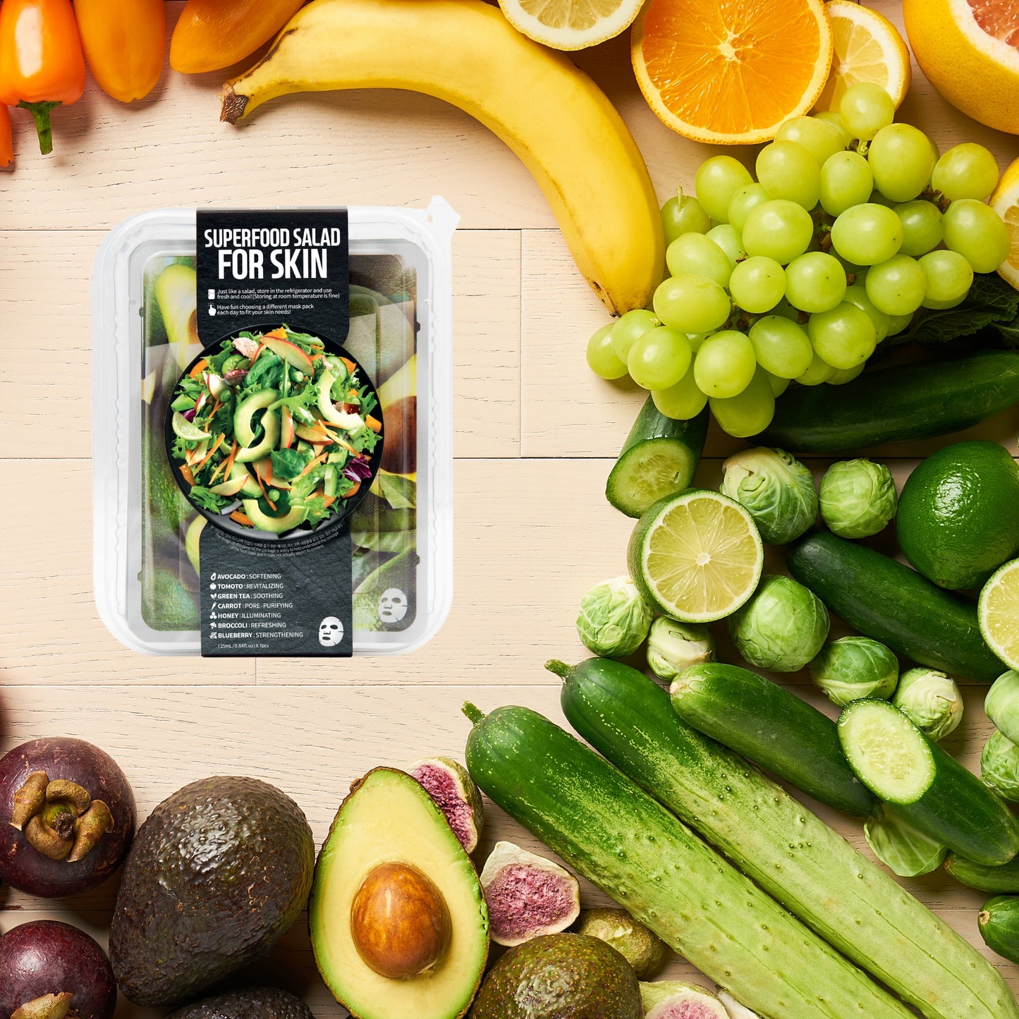 SUPERFOOD SHEET MASK SET - AVO (7PC)