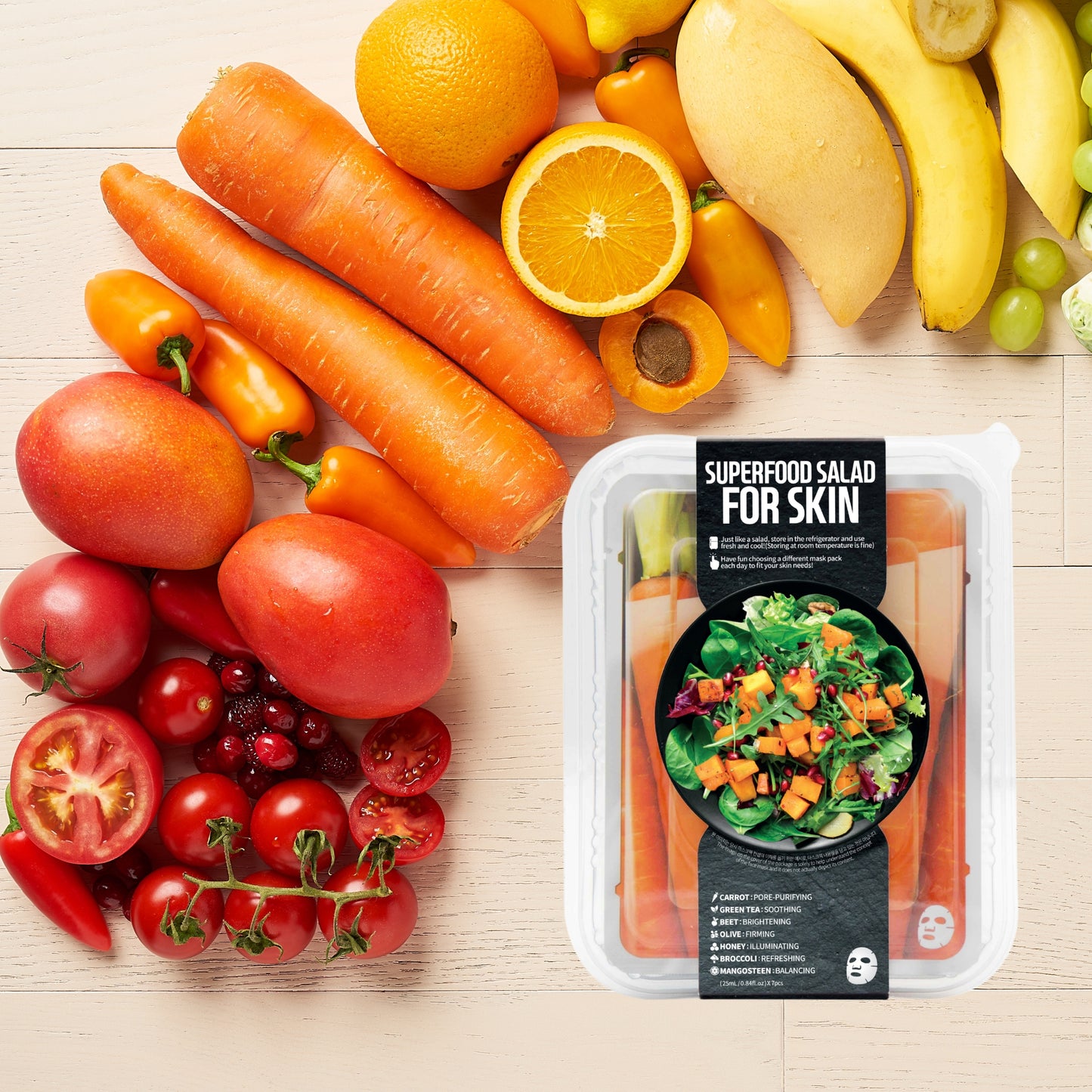 SUPERFOOD SHEET MASK SET - CARROT (7PC)