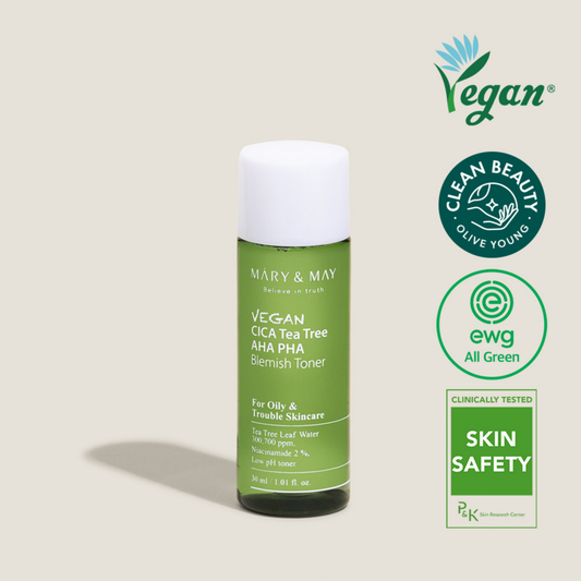 VEGAN CICA TEA TREE AHA PHA BLEMISH TONER 30ML