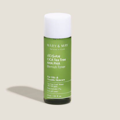 VEGAN CICA TEA TREE AHA PHA BLEMISH TONER 30ML