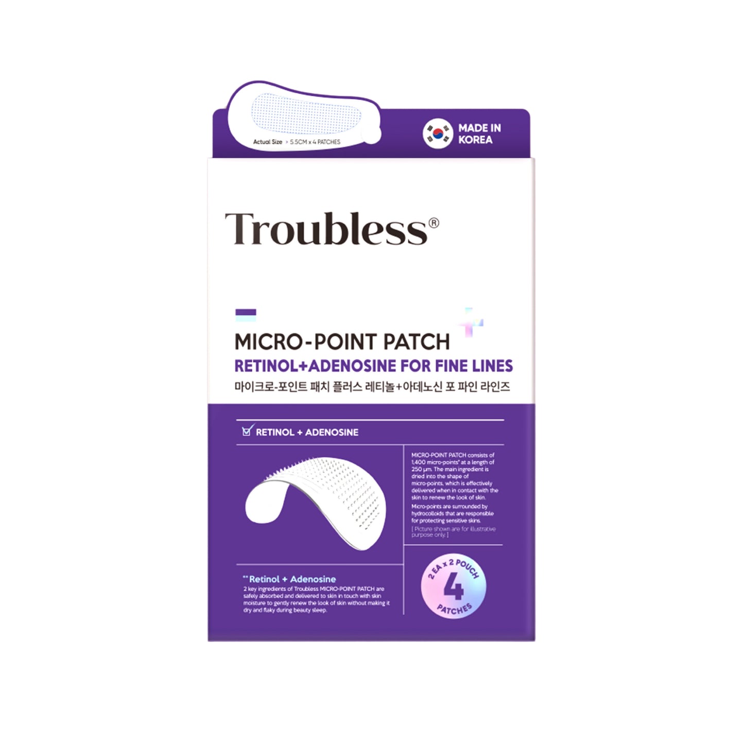 TROUBLESS MICRO POINT PATCH – ANTIAGING (4 PATCHES)