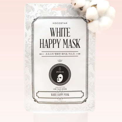 WHITE -HAPPY MASK