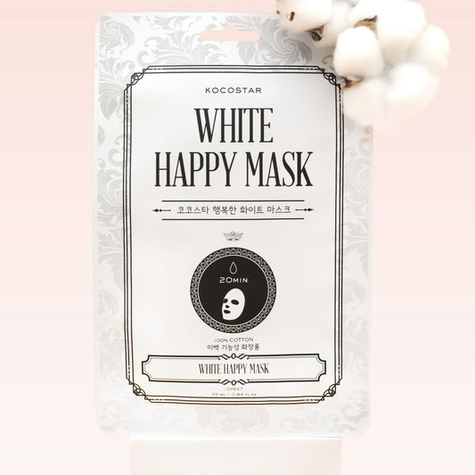 WHITE -HAPPY MASK