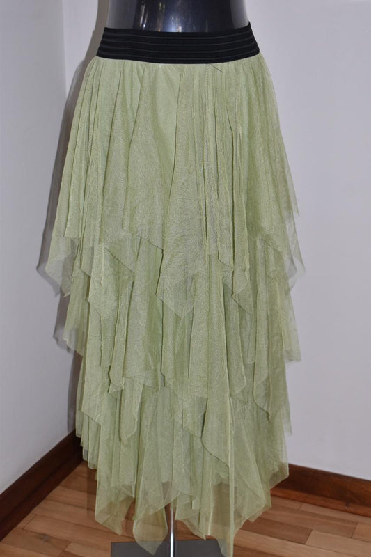 Mint Meadow Asymmetric Skirt