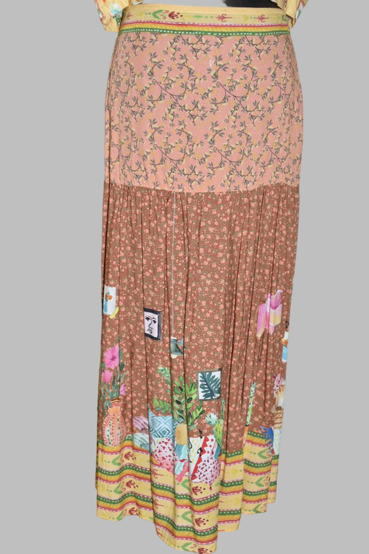 Retro Garden Print Skirt