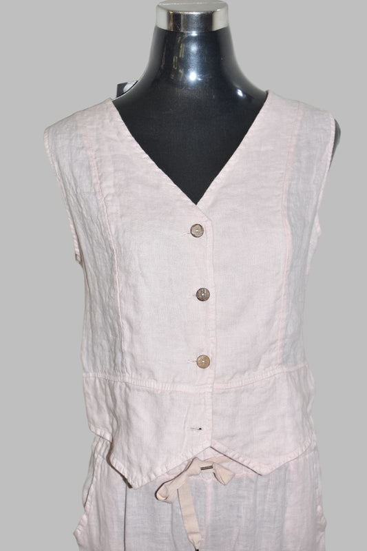 Soft Pink Linen Vest